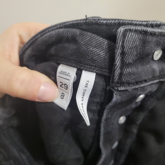 Loft high rise button fly curvy skinny jeans raw hem - Picture 4 of 5